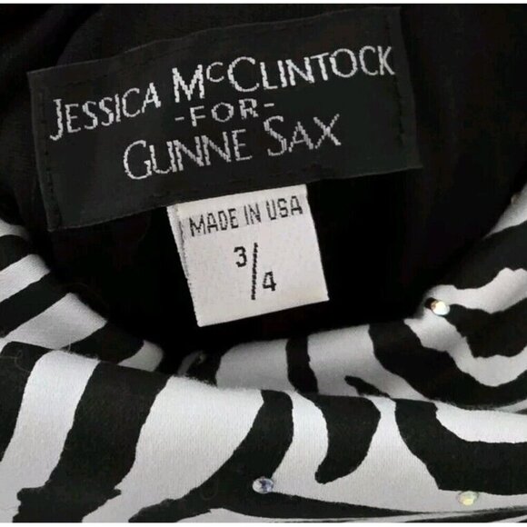 Gunne Sax Vintage Y2K 90s Prom Party Dress Zebra Print - Picture 5 of 8